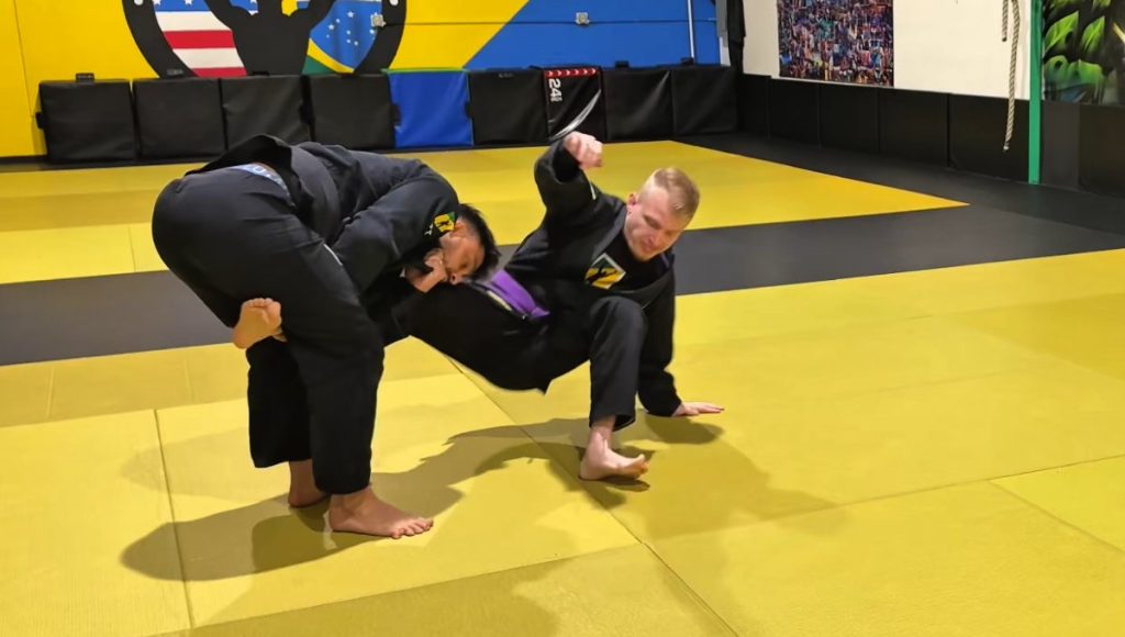Single leg wrestle up and single leg dump — BJJ technique at Banzai Jiu-Jitsu